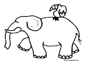 Elephant Coloring Page 1