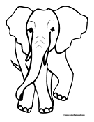 Elephant Coloring Page 2
