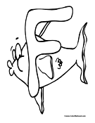 Letter F Fish Coloring Page