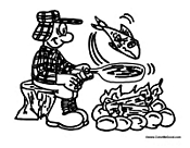 Man Cooking Fish