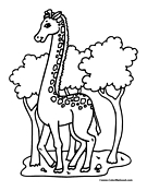 Giraffe Coloring Page 1
