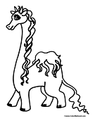 Giraffe Coloring Page 6