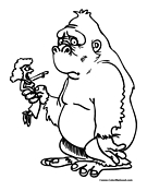Gorilla Coloring Page 1