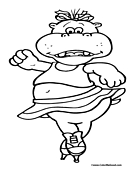 Hippo Coloring Page 4