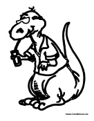 Cartoon Lizard Drinking