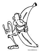 Monkey Coloring Page 3