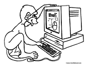 Monkey Coloring Page 4