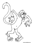 Monkey Coloring Page 6