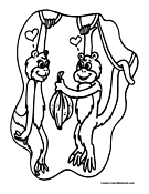 Monkey Coloring Page 12