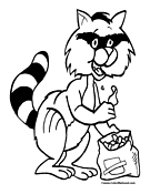Raccoon Coloring Page 2