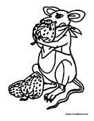Rat Eating Strawberries