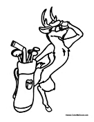 Reindeer Playing Golf