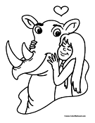 Rhino Coloring Page 1