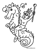 Seahorse Coloring Page 1