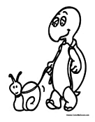 Turtle Walking a Snail