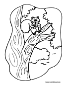 Squirrel Coloring Page 2