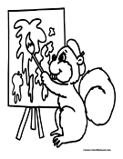 Squirrel Coloring Page 9