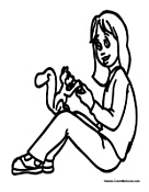 Girl Feeding Squirrel 2