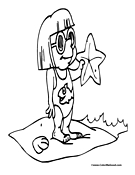 Starfish Coloring Page 1