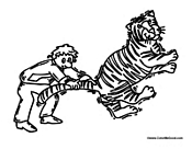 Man Holding Tiger