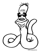 Worm Coloring Page 3