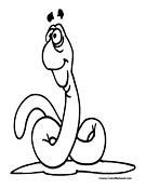 Worm Coloring Page 4