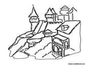 Castle and House on Mountain