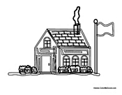 House with Flag