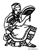 African Woman with Fan