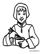 Chinese Girl with Rice Bowl