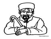 Chinese Man with Cane