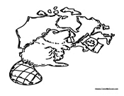 Canadian Beaver and Flag