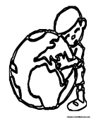Boy Hugging Earth