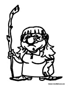 Old Woman Elf with Stick