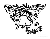 Girl Fairy with Butterflies