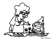 Grandma with Garden Gnome