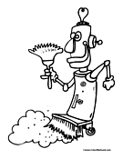 Robot Maid Coloring Page