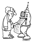 Robot Printer Coloring Page