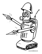 Robot Army Tank Coloring Page