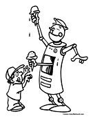 Robot Ice Cream Coloring