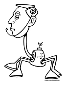 Robot Head Coloring Page