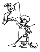 Robot Cleaning Coloring Page