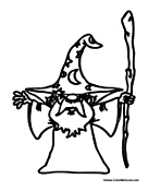 Wizard with Hat and Stick