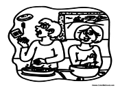 Man and Wife Making Breakfast