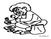 Boy Eating Lots of Candy