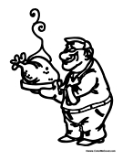 Man with Turkey Dinner