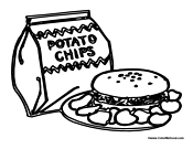 Sandwich and Potato Chips