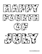 Happy Fourth of July Coloring