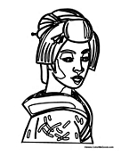 Chinese Geisha Woman