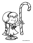 Candy Cane Coloring Page 1